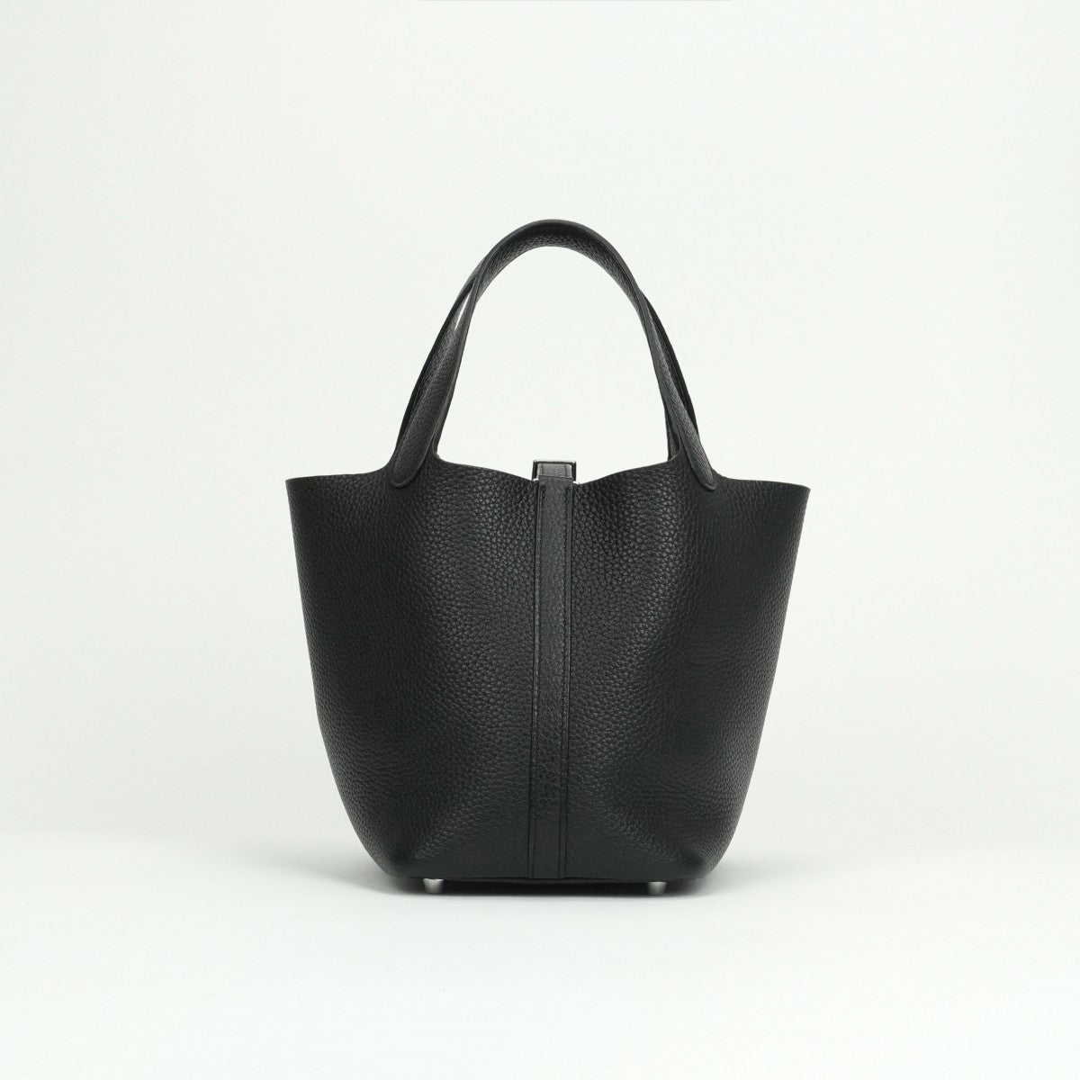 HERMES HERMES Picotin lock PM Picotin lock PM Picotin PM Picotin lock 18 Tote bag Toryon Clemence Noir Black Silver Metal fittings