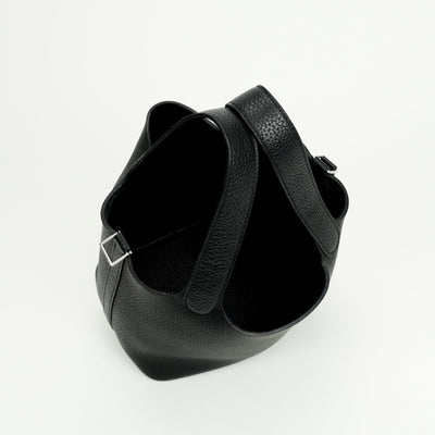 HERMES HERMES Picotin lock PM Picotin lock PM Picotin PM Picotin lock 18 Tote bag Toryon Clemence Noir Black Silver Metal fittings