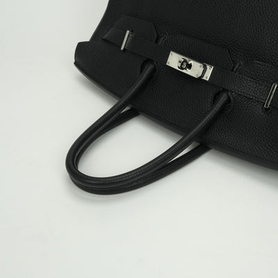 HERMES HERMES Birkin 35 Birkin 35 Bag Tote Bag Taurillon Clemence Noir Black Black Silver Hardware Handbag