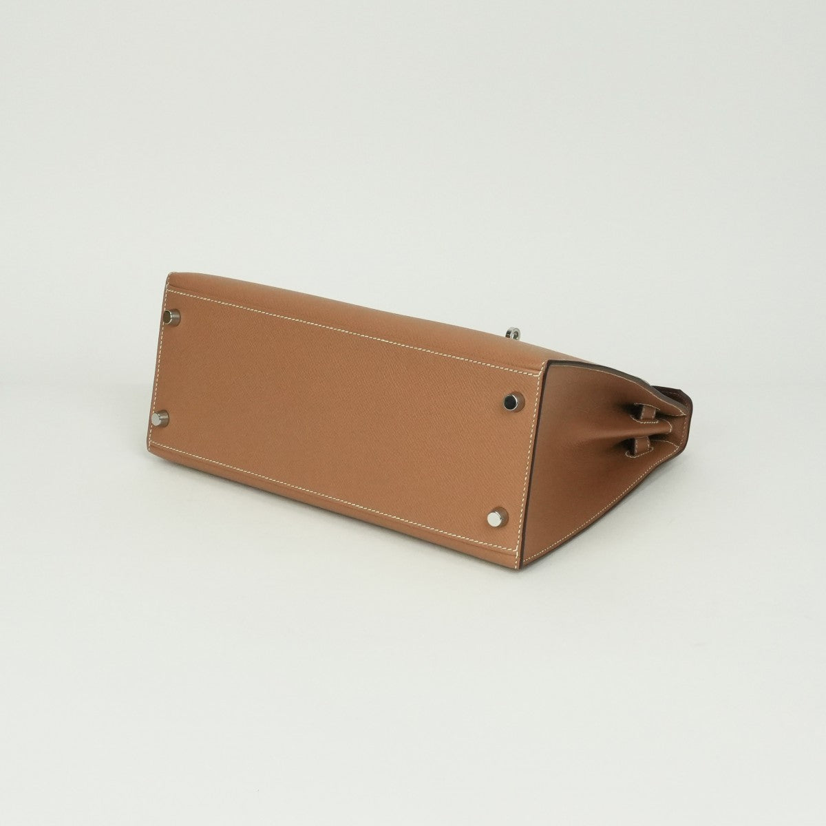 HERMES 헤르메스 Kelly 28 Kelly 28 exterior stitch 가방, 토트 백, 숄더백, 엡슨, 금, 갈색, 갈색, 은색 피팅, Vaugh Epson