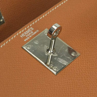 エルメス HERMES ケリー28 ケリー 28 外縫い バッグ トートバッグ ショルダーバッグ エプソン ゴールド ブラウン 茶 シルバー金具 ヴォーエプソン