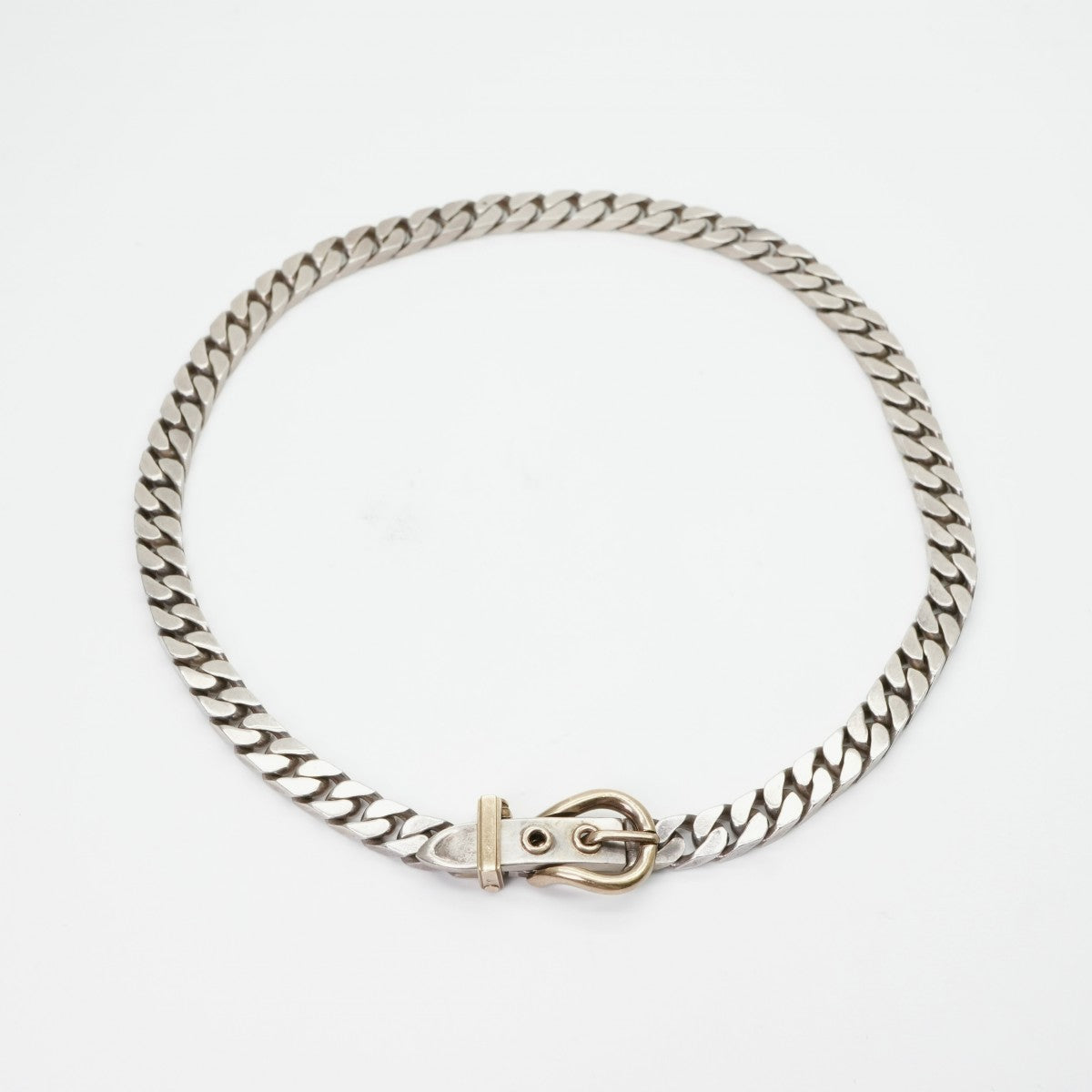 HERMES Hermes Bookle Serie Bookle Serie 목걸이 펜던트 Choker 750/925 Silver Antique Rare Rare Belt YG SV