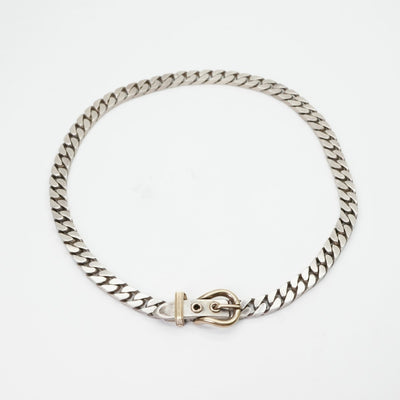HERMES Hermes Bookle Serie Bookle Serie 목걸이 펜던트 Choker 750/925 Silver Antique Rare Rare Belt YG SV