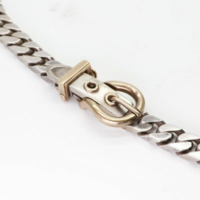 エルメス HERMES ブックルセリエ ブックルセリエ ネックレス ペンダント チョーカー 750/925 シルバー 銀 アンティーク 希少 レア　ベルト　YG　SV