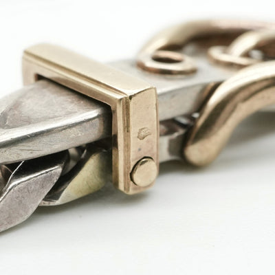 HERMES Hermes Bookle Serie Bookle Serie 목걸이 펜던트 Choker 750/925 Silver Antique Rare Rare Belt YG SV