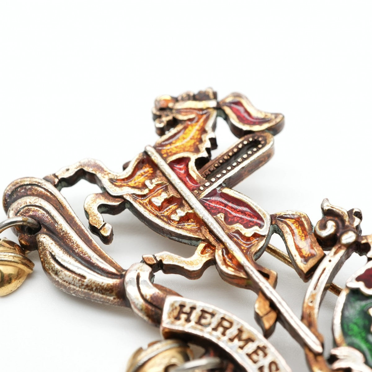 エルメス HERMES ブローチ コサージュ ゴールド 金 トナカイ　ゴールド