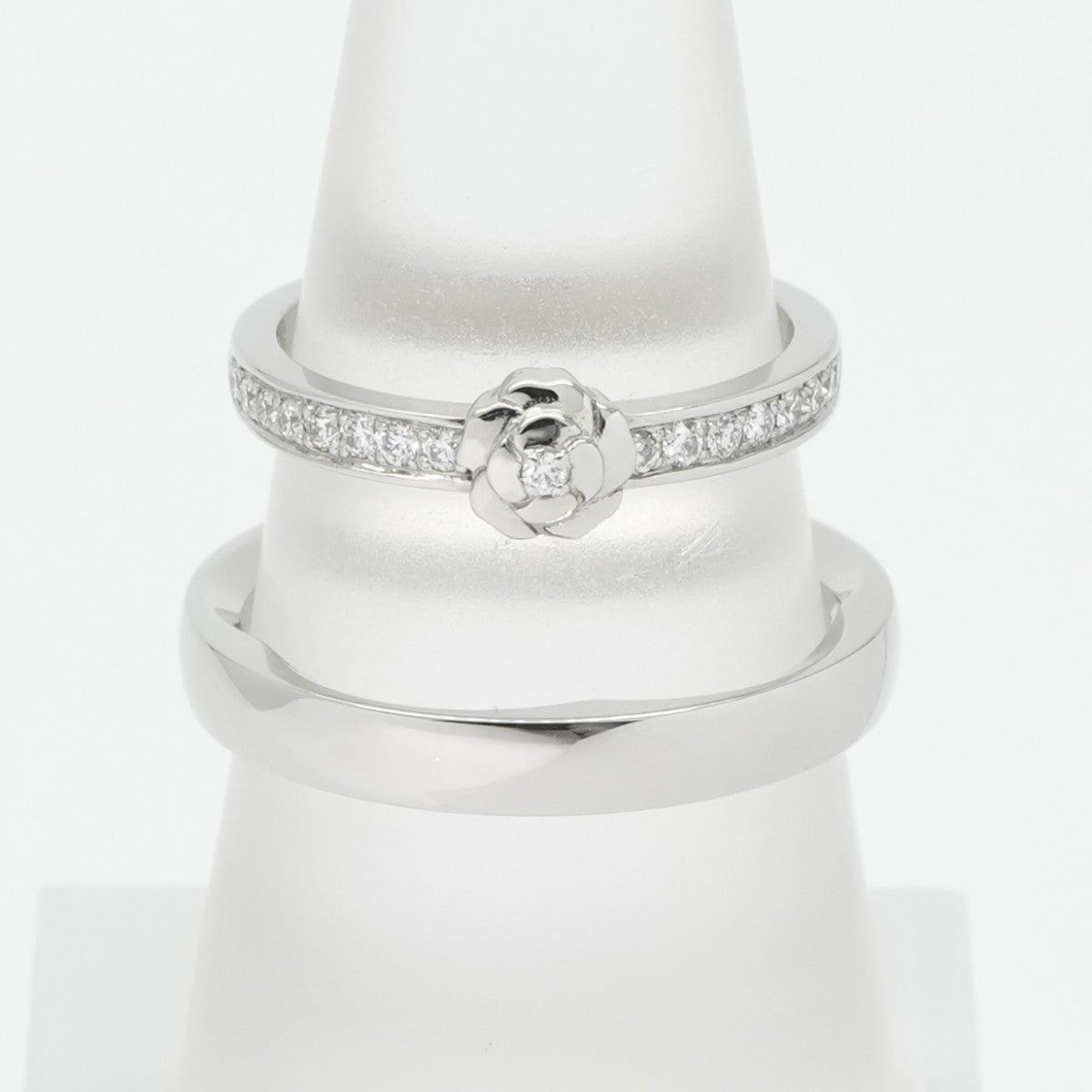CHANEL CHANEL Marriage Rings, Marriage Ring, Camellia Collection Ring, Pt950, Silver, Wedding Ring, Marriage Ring, Platinum