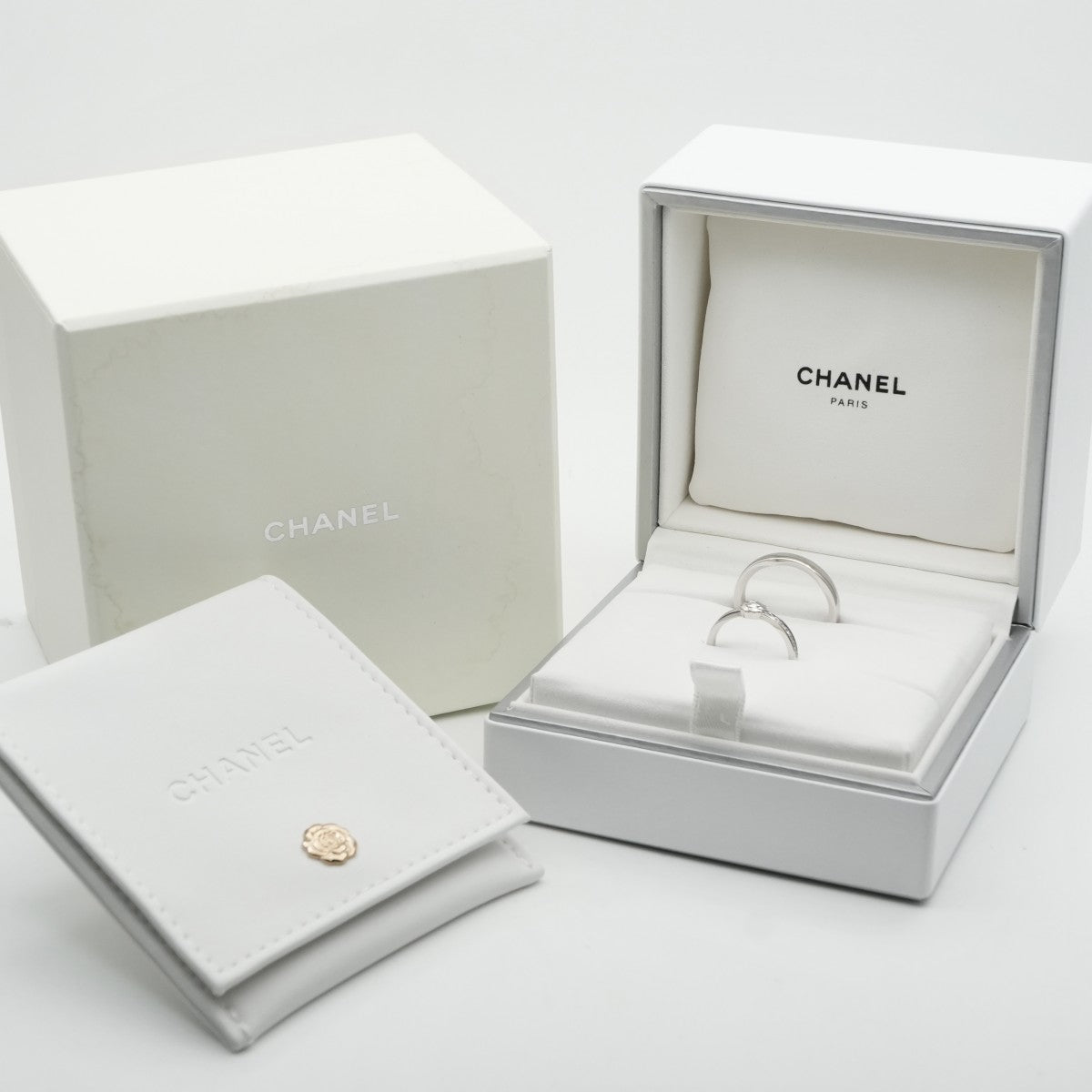 CHANEL CHANEL Marriage Rings, Marriage Ring, Camellia Collection Ring, Pt950, Silver, Wedding Ring, Marriage Ring, Platinum