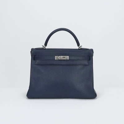 エルメス HERMES ケリー32 ケリー 32 バッグ トートバッグ ショルダーバッグ シェーブルコロマンデル ブルーロイ ブルー 青 シルバー金具 シェブルミゾル コロマンデル 新金具 V字金具