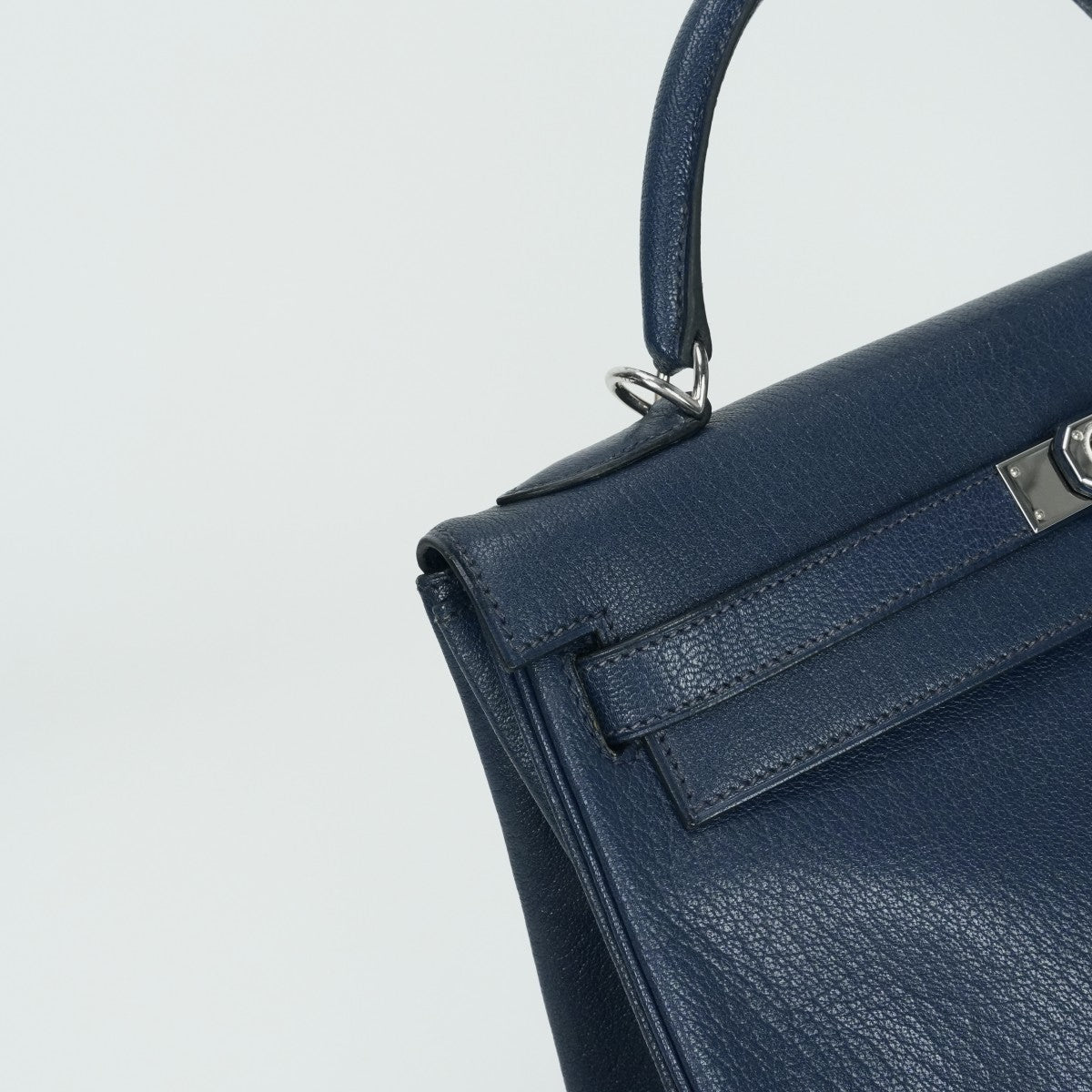 エルメス HERMES ケリー32 ケリー 32 バッグ トートバッグ ショルダーバッグ シェーブルコロマンデル ブルーロイ ブルー 青 シルバー金具 シェブルミゾル コロマンデル 新金具 V字金具