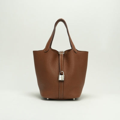 エルメス HERMES ピコタンロックPM ピコタンロック PM ピコタンPM ピコタンロック18 バッグ トートバッグ トリヨンクレマンス ゴールド Gold ブラウン brown 茶 シルバー金具