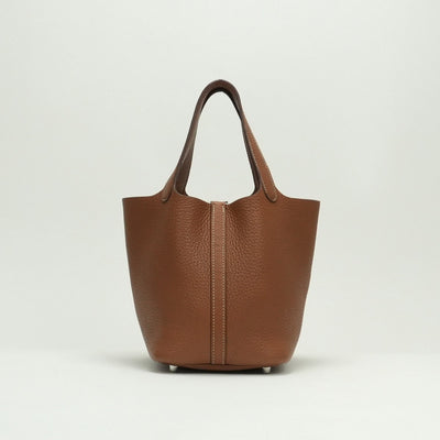 エルメス HERMES ピコタンロックPM ピコタンロック PM ピコタンPM ピコタンロック18 バッグ トートバッグ トリヨンクレマンス ゴールド Gold ブラウン brown 茶 シルバー金具