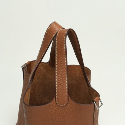 エルメス HERMES ピコタンロックPM ピコタンロック PM ピコタンPM ピコタンロック18 バッグ トートバッグ トリヨンクレマンス ゴールド Gold ブラウン brown 茶 シルバー金具