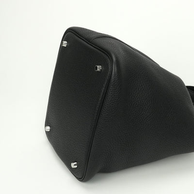 HERMES HERMES Picotin lock MM Picotin lock MM Picotin lock 22 Tote bag Toryon Clemence Noir Black Silver Metal fittings