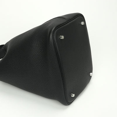 HERMES HERMES Picotin lock MM Picotin lock MM Picotin lock 22 Tote bag Toryon Clemence Noir Black Silver Metal fittings