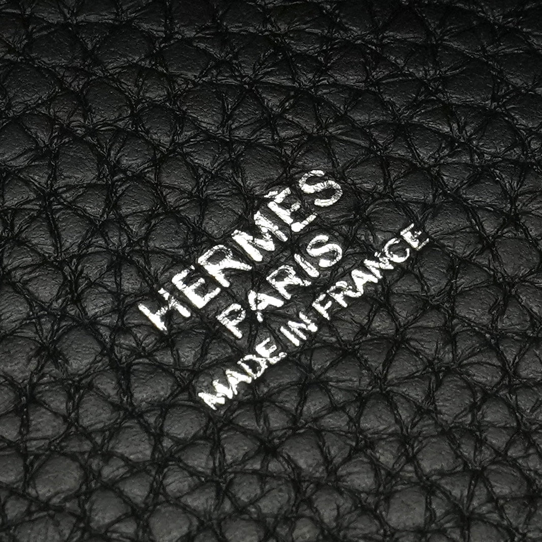 HERMES HERMES Picotin lock MM Picotin lock MM Picotin lock 22 Tote bag Toryon Clemence Noir Black Silver Metal fittings