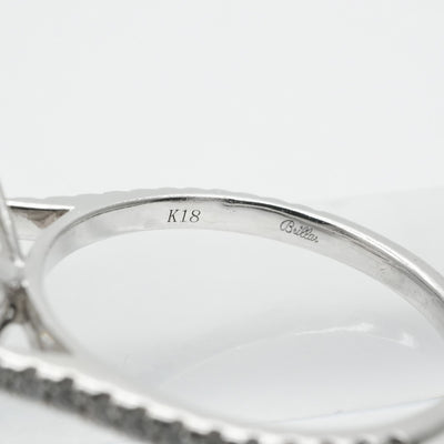 ブリジャール Brillar ラウンド ヘイロー ローセッティング リング ラウンドヘイロー ローセッティングリング リング 指輪 K18WG シルバー ホワイトゴールド　モアッサナイト　宝石