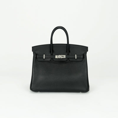 エルメス HERMES バーキン25 バーキン 25 バッグ トートバッグ エプソン ノワール ブラック 黒 シルバー金具 ヴォーエプソン