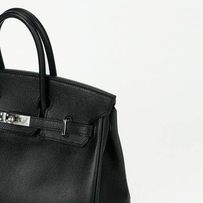 エルメス HERMES バーキン25 バーキン 25 バッグ トートバッグ エプソン ノワール ブラック 黒 シルバー金具 ヴォーエプソン