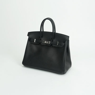 エルメス HERMES バーキン25 バーキン 25 バッグ トートバッグ エプソン ノワール ブラック 黒 シルバー金具 ヴォーエプソン