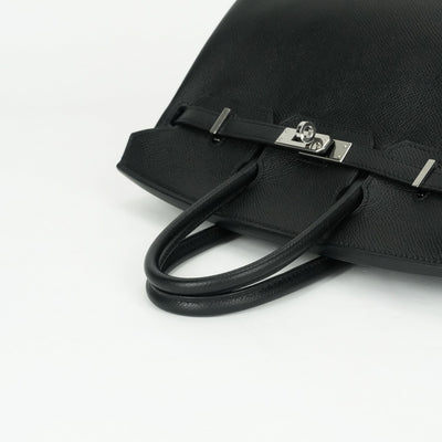 エルメス HERMES バーキン25 バーキン 25 バッグ トートバッグ エプソン ノワール ブラック 黒 シルバー金具 ヴォーエプソン