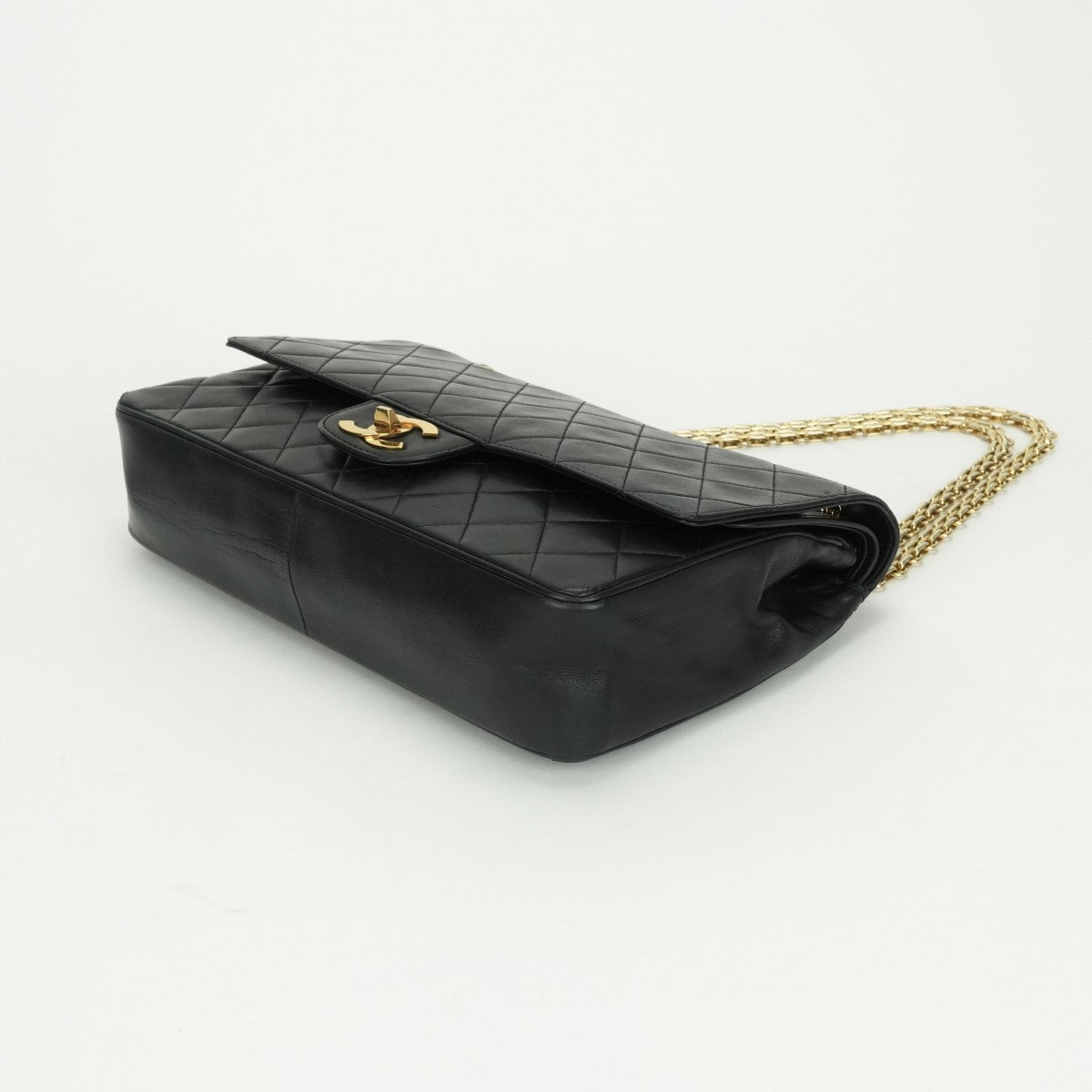 CHANEL CHANEL Matelass? Bag Shoulder Bag Lambskin Black Gold Hardware Chain Shoulder BagW flap W chain Double flap Double chainCoco Mark Turnlock