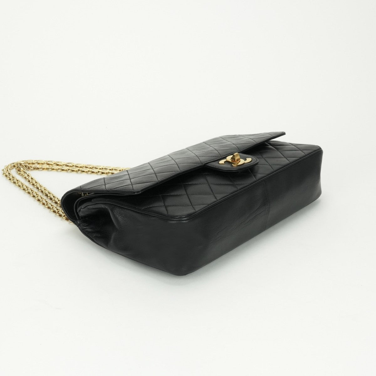 CHANEL CHANEL Matelass? Bag Shoulder Bag Lambskin Black Gold Hardware Chain Shoulder BagW flap W chain Double flap Double chainCoco Mark Turnlock