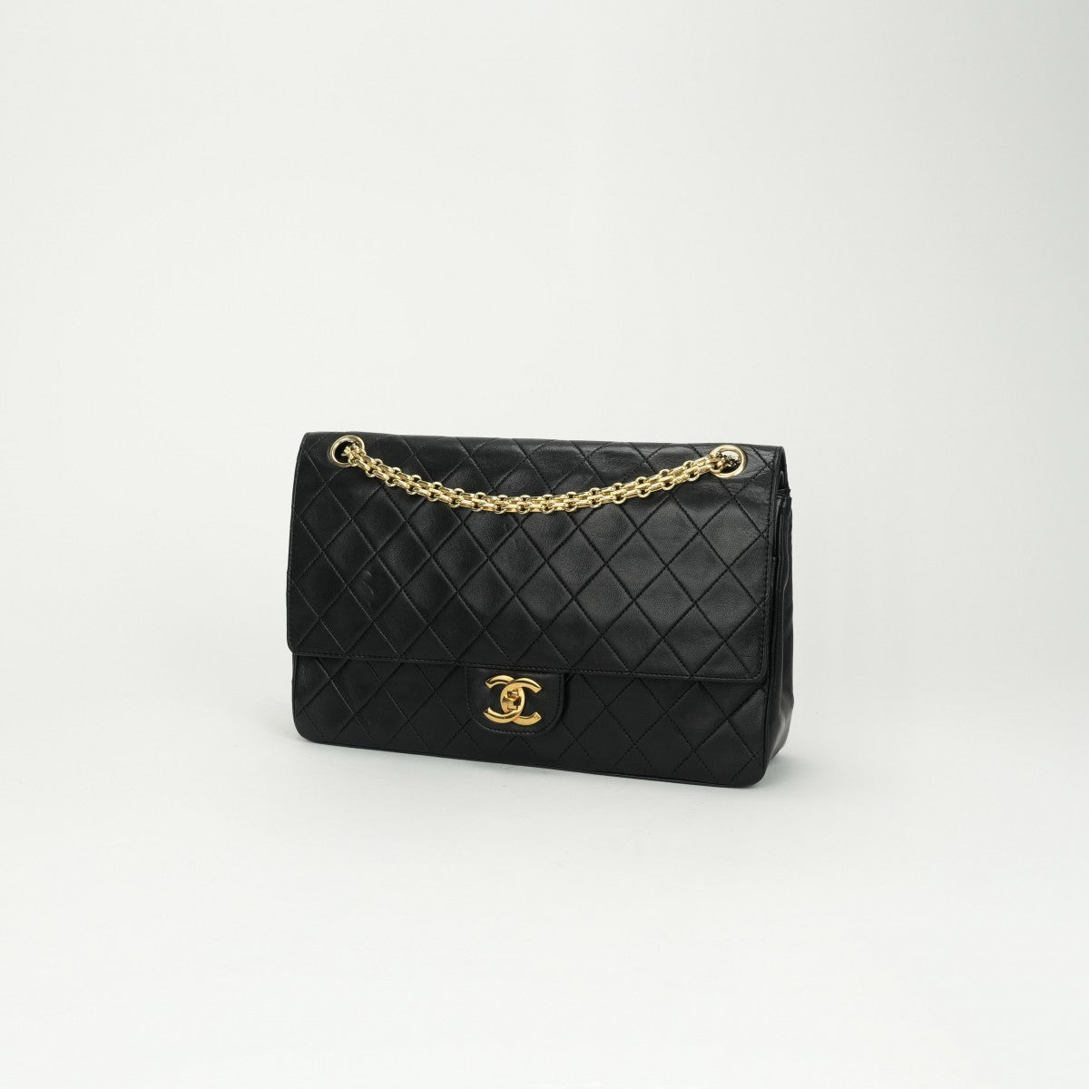 CHANEL CHANEL Matelass? Bag Shoulder Bag Lambskin Black Black Gold Hardware Chain Shoulder BagW flap W chain Double flap Double chainCoco Mark Turnlock