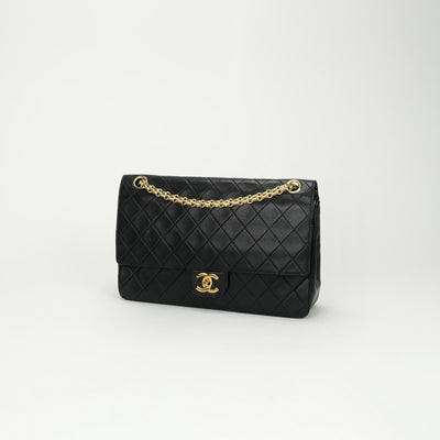 CHANEL CHANEL Matelass? Bag Shoulder Bag Lambskin Black Black Gold Hardware Chain Shoulder BagW flap W chain Double flap Double chainCoco Mark Turnlock