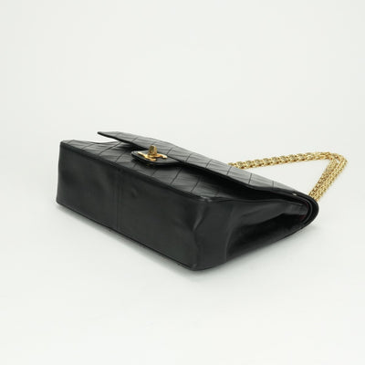 CHANEL CHANEL Matelass? Bag Shoulder Bag Lambskin Black Black Gold Hardware Chain Shoulder BagW flap W chain Double flap Double chainCoco Mark Turnlock