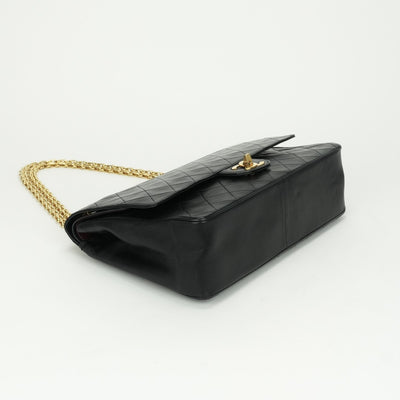 CHANEL CHANEL Matelass? Bag Shoulder Bag Lambskin Black Black Gold Hardware Chain Shoulder BagW flap W chain Double flap Double chainCoco Mark Turnlock
