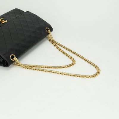 CHANEL CHANEL Matelass? Bag Shoulder Bag Lambskin Black Black Gold Hardware Chain Shoulder BagW flap W chain Double flap Double chainCoco Mark Turnlock