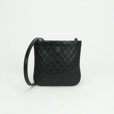 CHANEL CHANEL uniform bag shoulder bag calfskin black silver hardware chain shoulder bag coco mark coco button