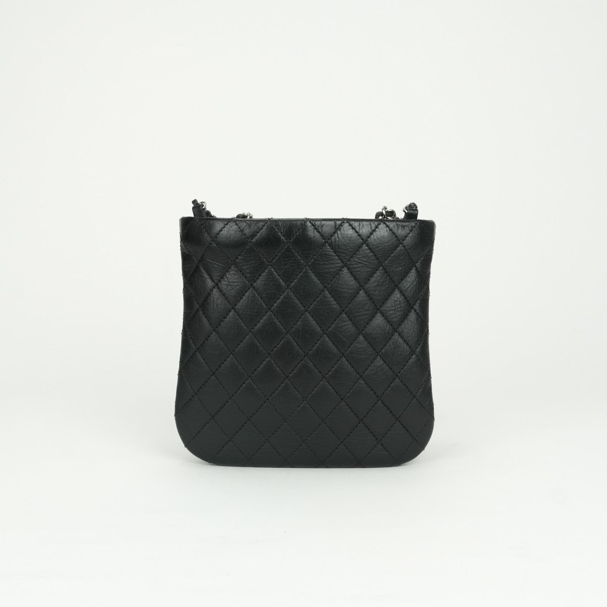 CHANEL CHANEL uniform bag shoulder bag calfskin black silver hardware chain shoulder bag coco mark coco button