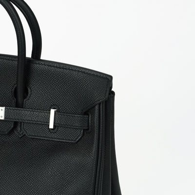 エルメス HERMES バーキン25 バーキン 25 バッグ トートバッグ エプソン ノワール ブラック 黒 シルバー金具 ヴォーエプソン