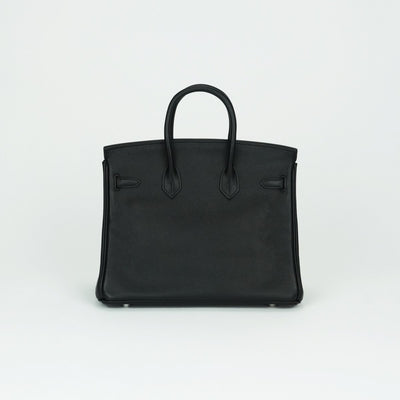 エルメス HERMES バーキン25 バーキン 25 バッグ トートバッグ エプソン ノワール ブラック 黒 シルバー金具 ヴォーエプソン