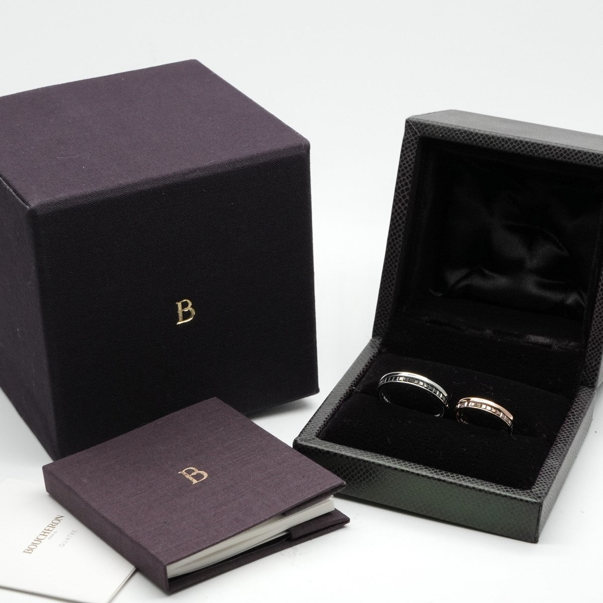 BOUCHERON BOUCHERON Quatre Black Ring Half QUATRE BLACK EDITION Quatre Ring 750 Pink Gold White Gold Yellow Gold Brown PVD Black PVD Wedding Ring Marriage Ring Platinum Pair Ring