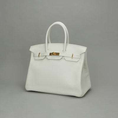 HERMES HERMES Birkin 35 Birkin 35 Bag Tote Bag Blanc White Gold Hardware Handbag