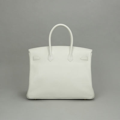 HERMES HERMES Birkin 35 Birkin 35 Bag Tote Bag Blanc White Gold Hardware Handbag