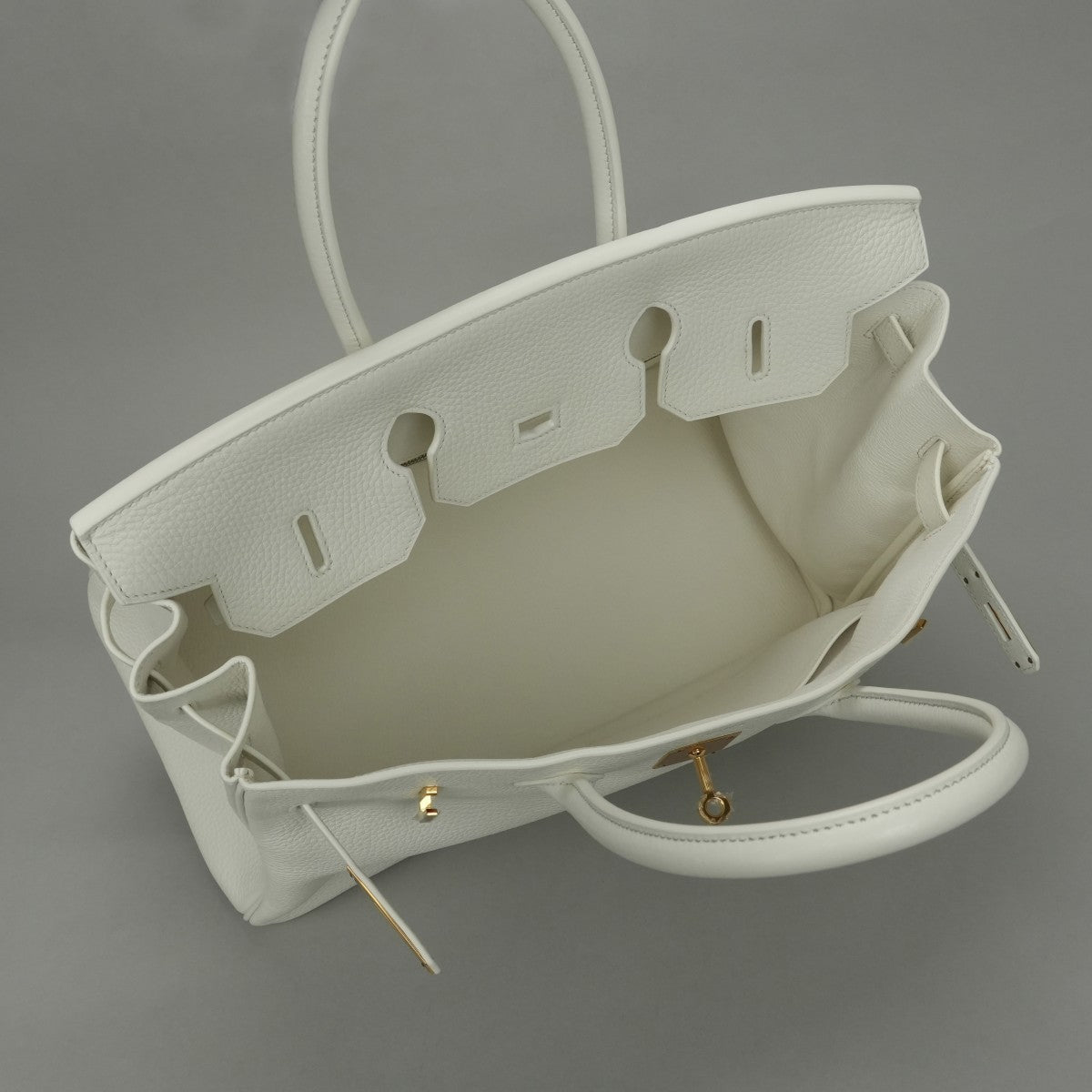 HERMES HERMES Birkin 35 Birkin 35 Bag Tote Bag Blanc White Gold Hardware Handbag