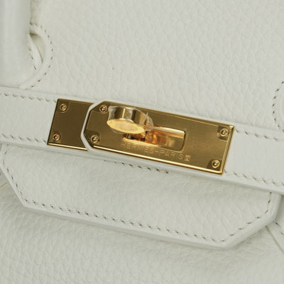 HERMES HERMES Birkin 35 Birkin 35 Bag Tote Bag Blanc White Gold Hardware Handbag