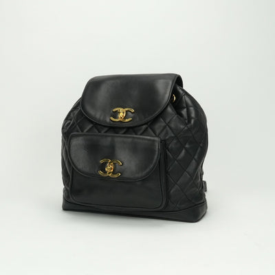 CHANEL CHANEL chain backpack Matelass? Bag Backpack Rucksack Lambskin Black Black Gold Metalware Matelass? Coco Mark Backpack