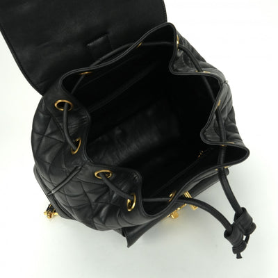 CHANEL CHANEL chain backpack Matelass? Bag Backpack Rucksack Lambskin Black Black Gold Metalware Matelass? Coco Mark Backpack