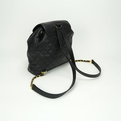 CHANEL CHANEL chain backpack Matelass? Bag Backpack Rucksack Lambskin Black Black Gold Metalware Matelass? Coco Mark Backpack