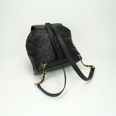 CHANEL CHANEL chain backpack Matelass? Bag Backpack Rucksack Lambskin Black Black Gold Metalware Matelass? Coco Mark Backpack