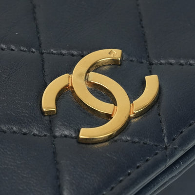 CHANEL 샤넬 Matelass? 가방 숄더백 램스 피부 해군 해군 금 금속 피팅 CHANEL Matelass? 램스킨 코코 마크