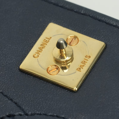 CHANEL 샤넬 Matelass? 가방 숄더백 램스 피부 해군 해군 금 금속 피팅 CHANEL Matelass? 램스킨 코코 마크