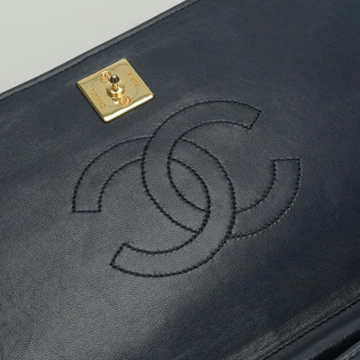 CHANEL 샤넬 Matelass? 가방 숄더백 램스 피부 해군 해군 금 금속 피팅 CHANEL Matelass? 램스킨 코코 마크