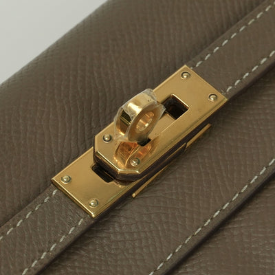 エルメス HERMES ケリーウォレット ケリーウォレットロング 財布 長財布 ロングウォレット エプソン エトゥープ Etoupe グレー Gray ゴールド金具