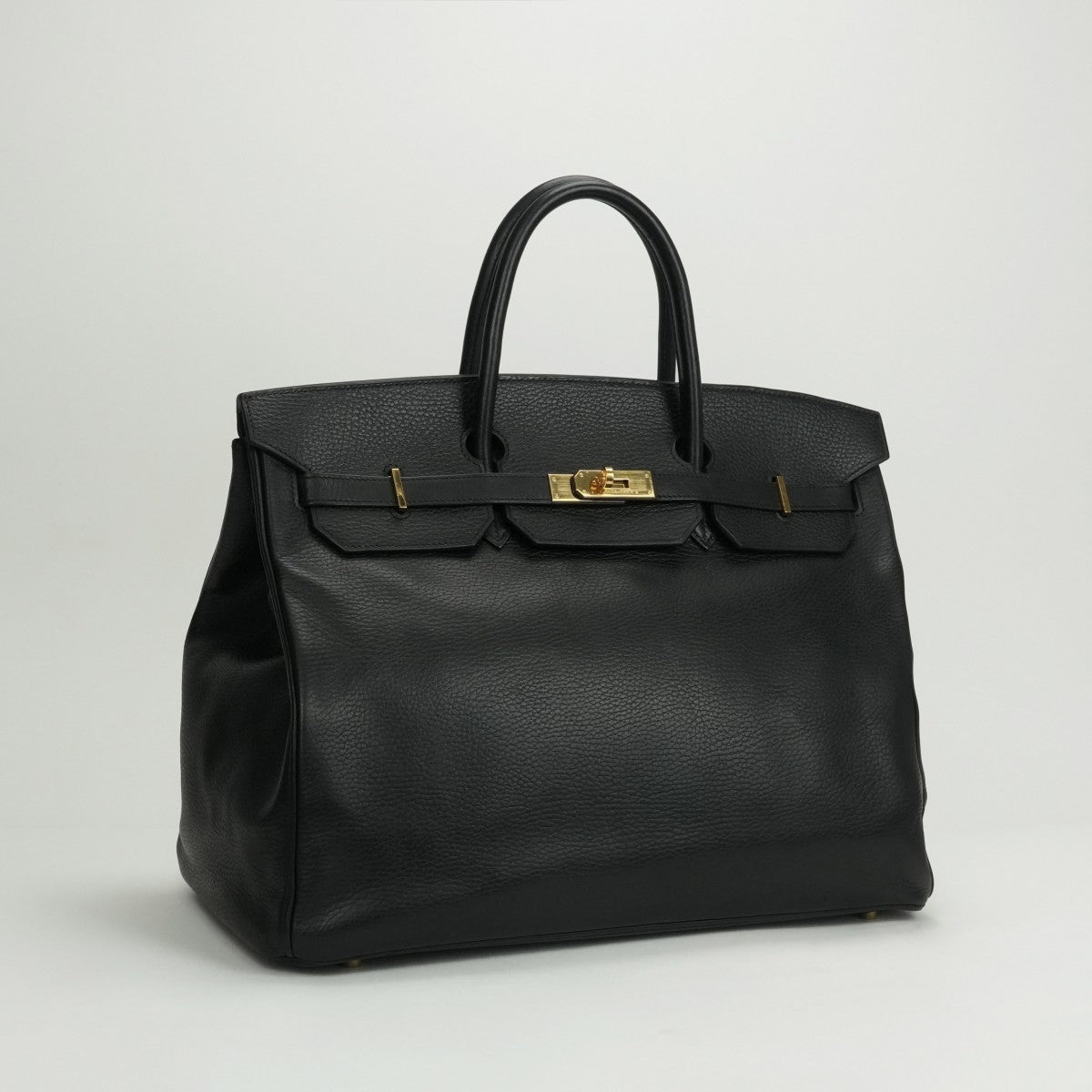 HERMES HERMES Birkin 40 Birkin 40 Bag, tote bag, Ardennes, noir, black, gold fittings